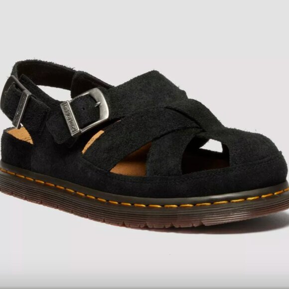 Dr Martens Archive Fisherman Sandals Black Suede Size 9 - Picture 3 of 4